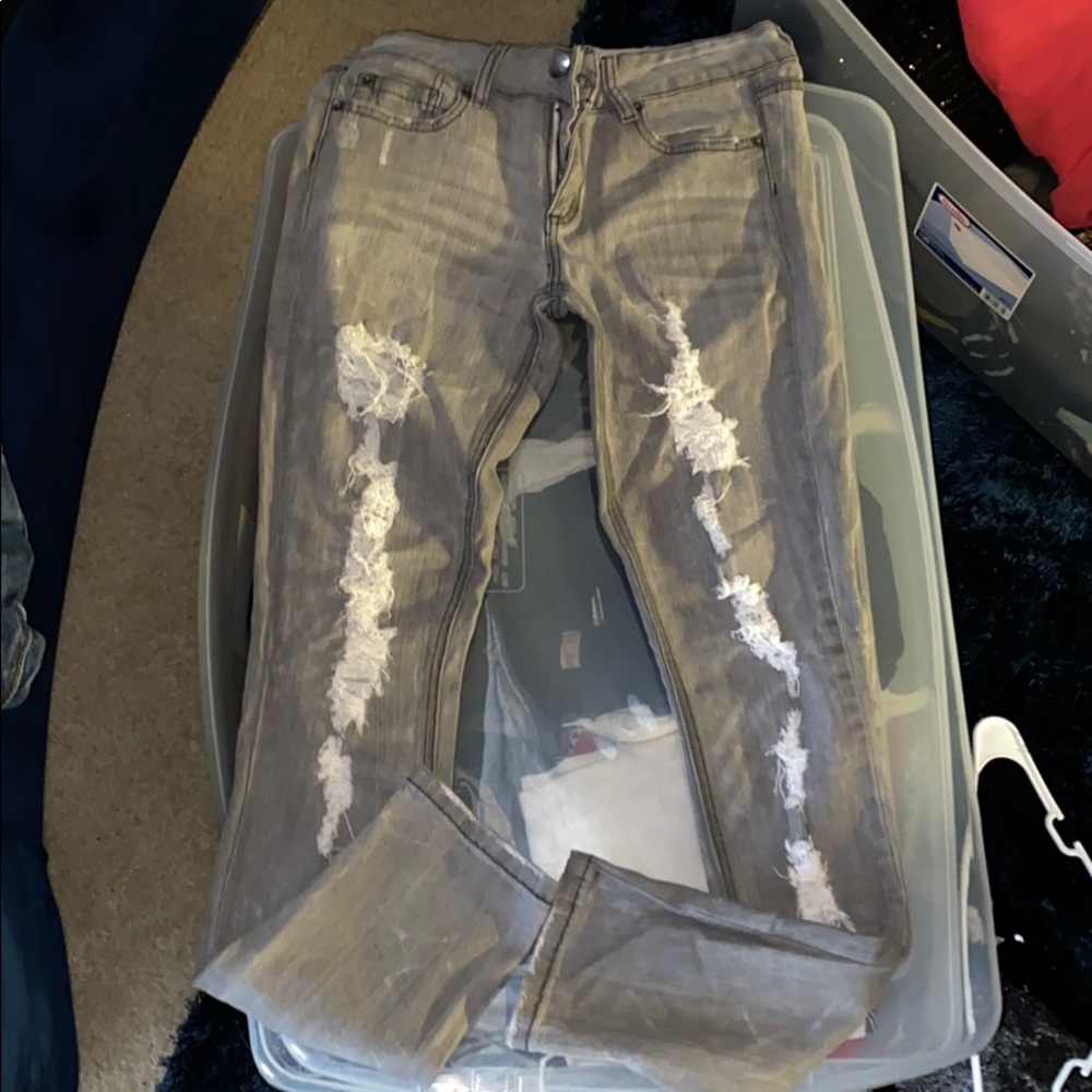 Grey Distressed Denim